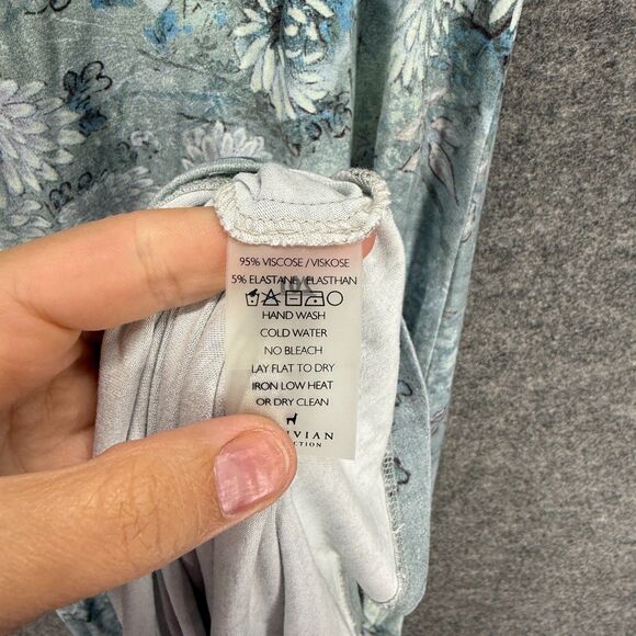 Peruvian Connection Dress Women S Small Gray Floral Maxi Long Sleeveless Casual - Picture 5 of 6